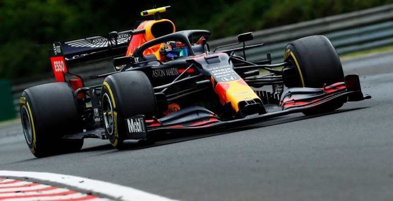 Alexander Albon of Thailand driving the (23) Aston Martin Red Bull Racing RB16 on track during the Formula One Grand Prix of Hungary at Hungaroring on July 19, 2020 in Budapest, Hungary. (Photo by Darko Bandic/Pool via Getty Images)