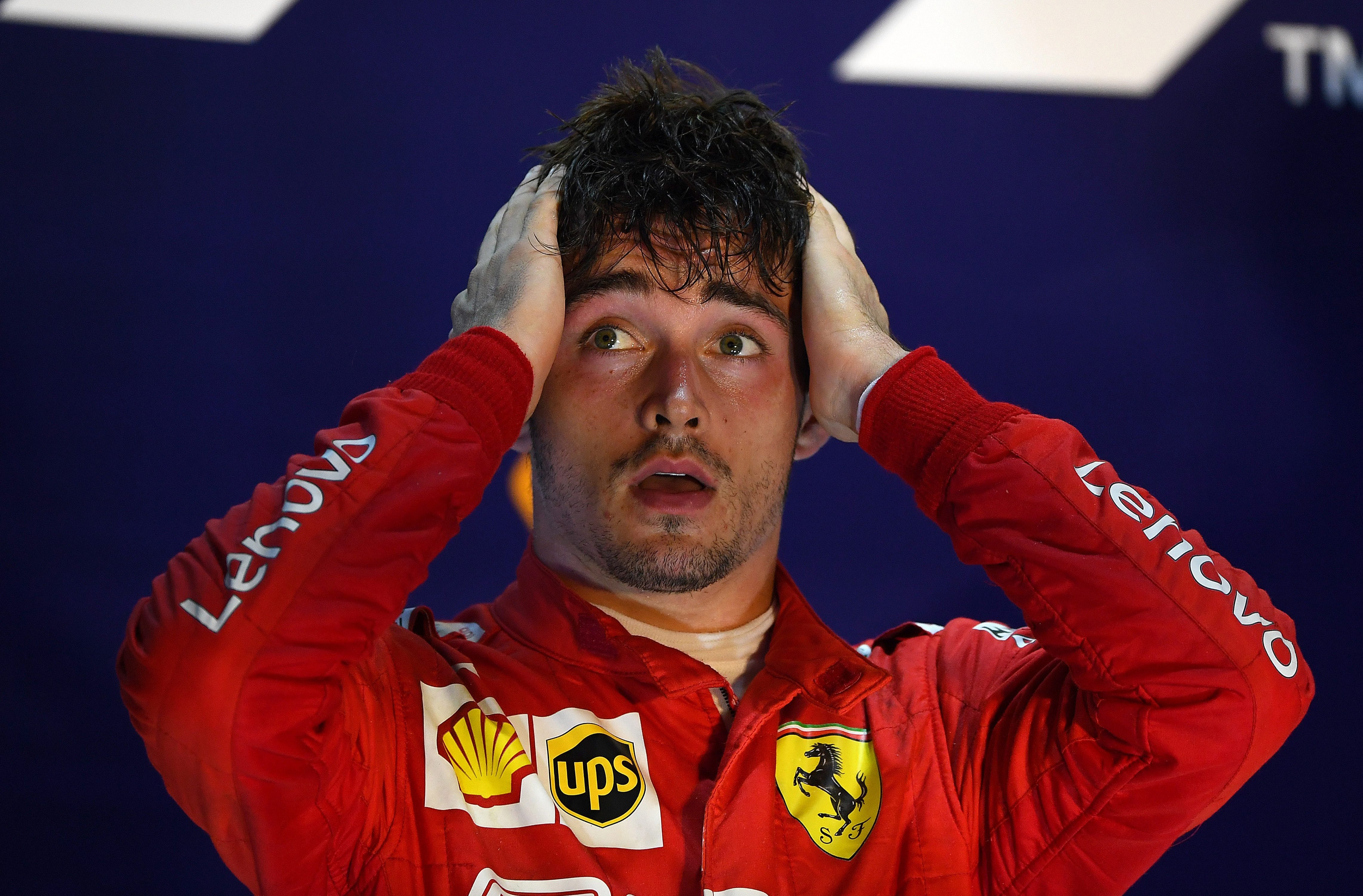 Charles LeClerc reacts in Singapore